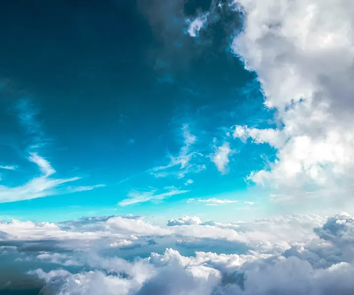 A view of the sky from above.